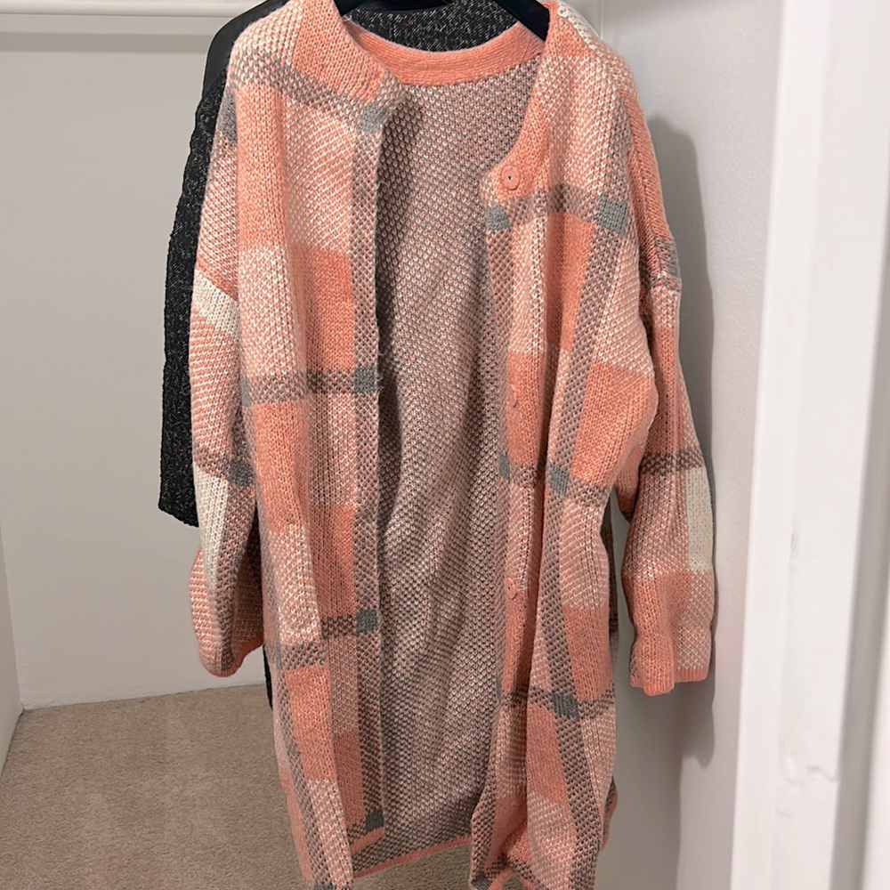 Sweater jacket knee length